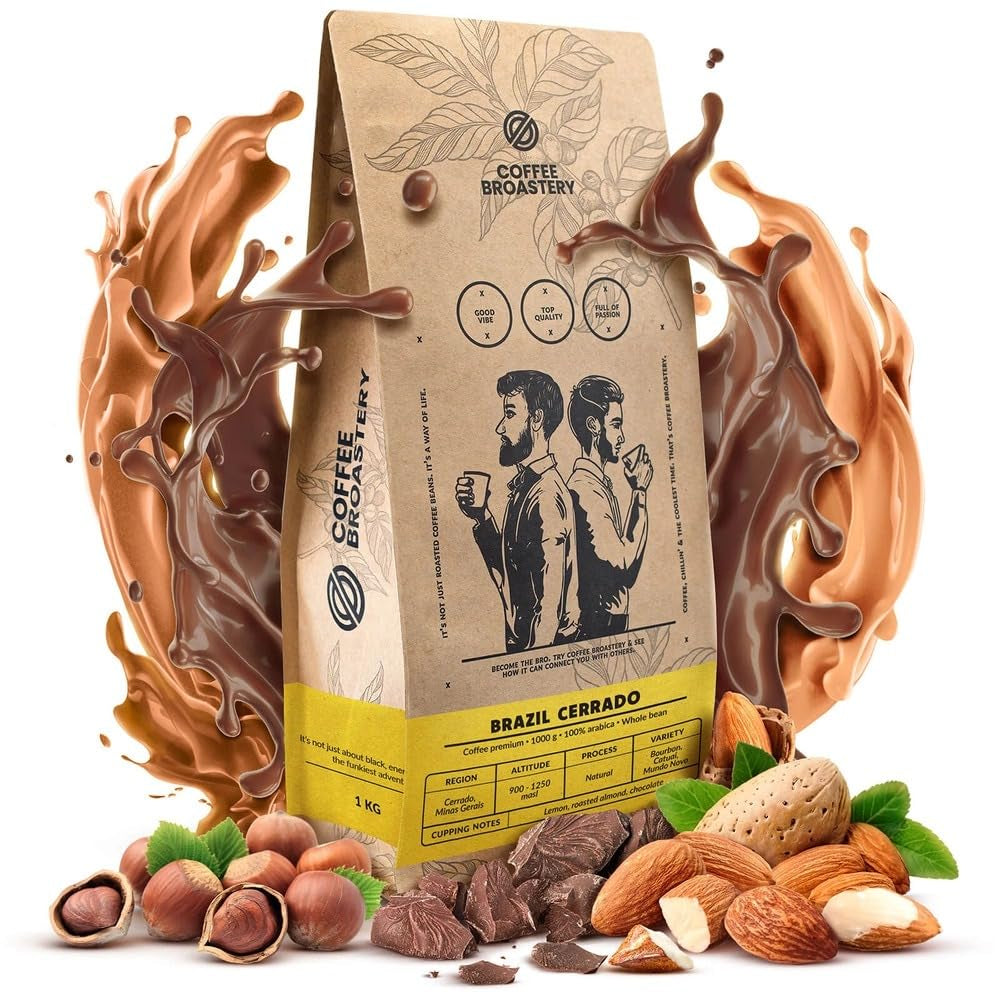 Juego de café en grano 2x1kg 2000g | Brasil Mogiana | Brasil Cerrado | Brasil | Café especial | recién frito