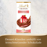 Lindt Chocolate Creation Panna Cotta de frambuesa, regalo de chocolate, barra de chocolate, 150 g (paquete de 5)