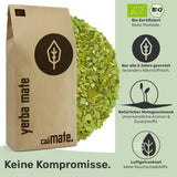 Té Yerba Mate BIO 1 kg ● Original ● Maduro ● Sin tostar ● Secado al aire ● Sin humo ● Sin plástico ● Comercio justo ● Mate de hojas de yerba, trozos de yerba y polvo de hojas de yerba ● DE-ÖKO-006