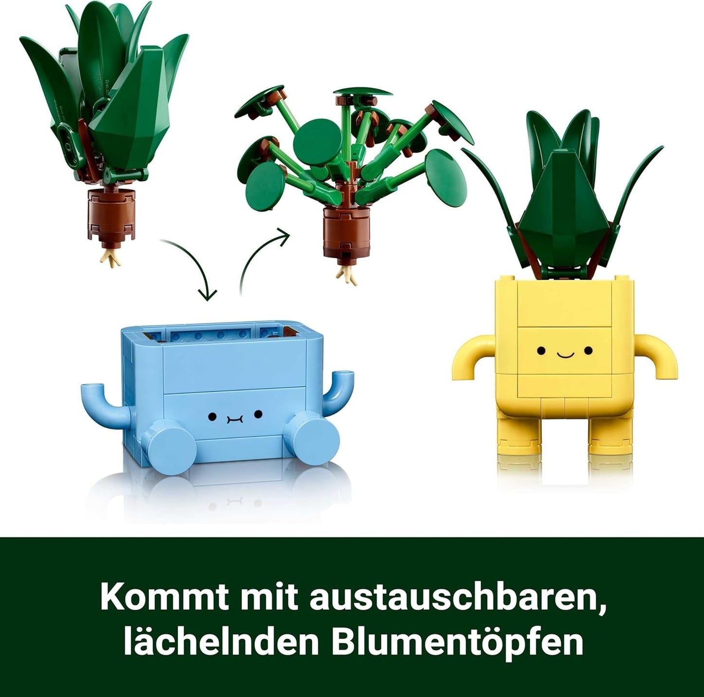 LEGO Botanicals Happy Plants - Set de bricolaje para niños con 2 flores artificiales y 2 macetas de colores con caras de dibujos animados - Idea de regalo para niñas a partir de 9 años - 10349 Besuche sets de construcción den LEGO-Store