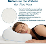 ORTHOVERSE almohada ortopédica - almohada de apoyo para el cuello, almohada para dormir, almohada, almohada viscoelástica, almohada, almohada para el dolor de cuello - ajustable en altura, funda de aloe vera, ayuda médica Naty Shop Almohadas ortopédicas cervicales