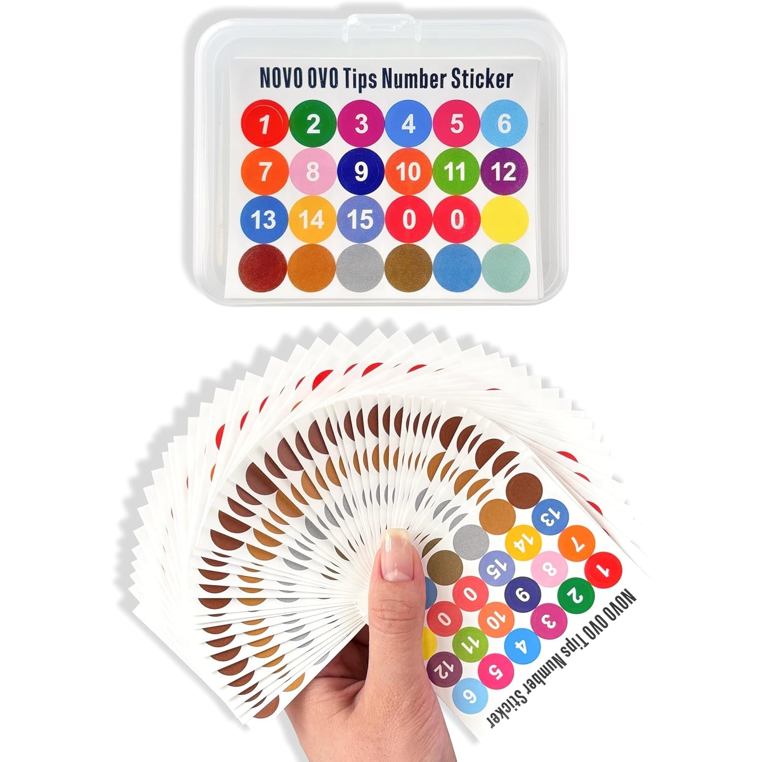 NOVO OVO 360 piezas Hoja adhesiva para exhibición de uñas fácil de arrancar, accesorio/embalaje/almacenamiento/práctica/accesorios para decoración de uñas transparente de doble cara, 30 piezas x 12 hojas