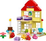 LEGO DUPLO Casa del cumpleaños de Peppa: juguete creativo de 3 figuras, construye y reconstruye una casa de juguete para niños y niñas de 2 años, promueve la destreza 10433 Juegos de construcción Besuche den LEGO-Store