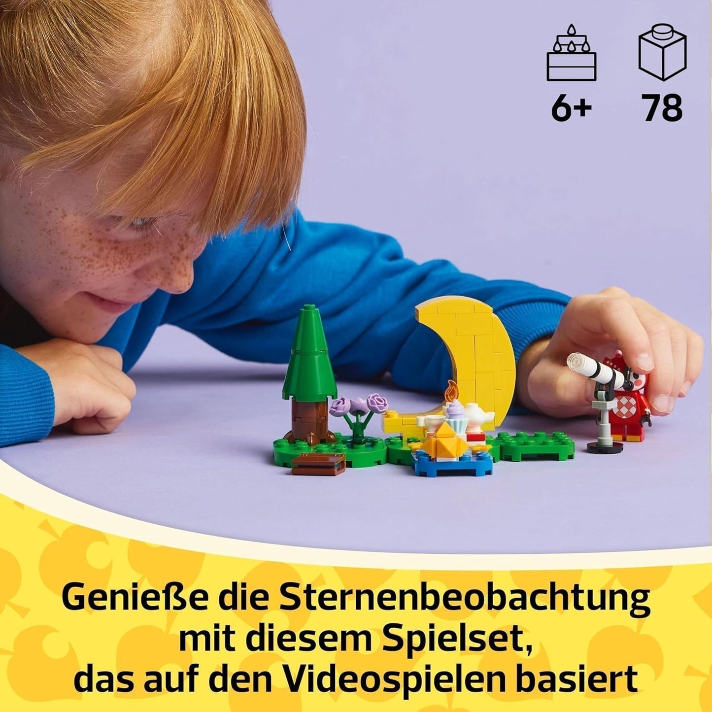 LEGO Animal Crossing Stargazing with Euphemia, Set de construcción para niños, Set de videojuego de rol imaginativo, Juguete para niñas y niños de 6 años, Figura de juguete animal 77053 Juegos de construcción Besuche den LEGO-Store