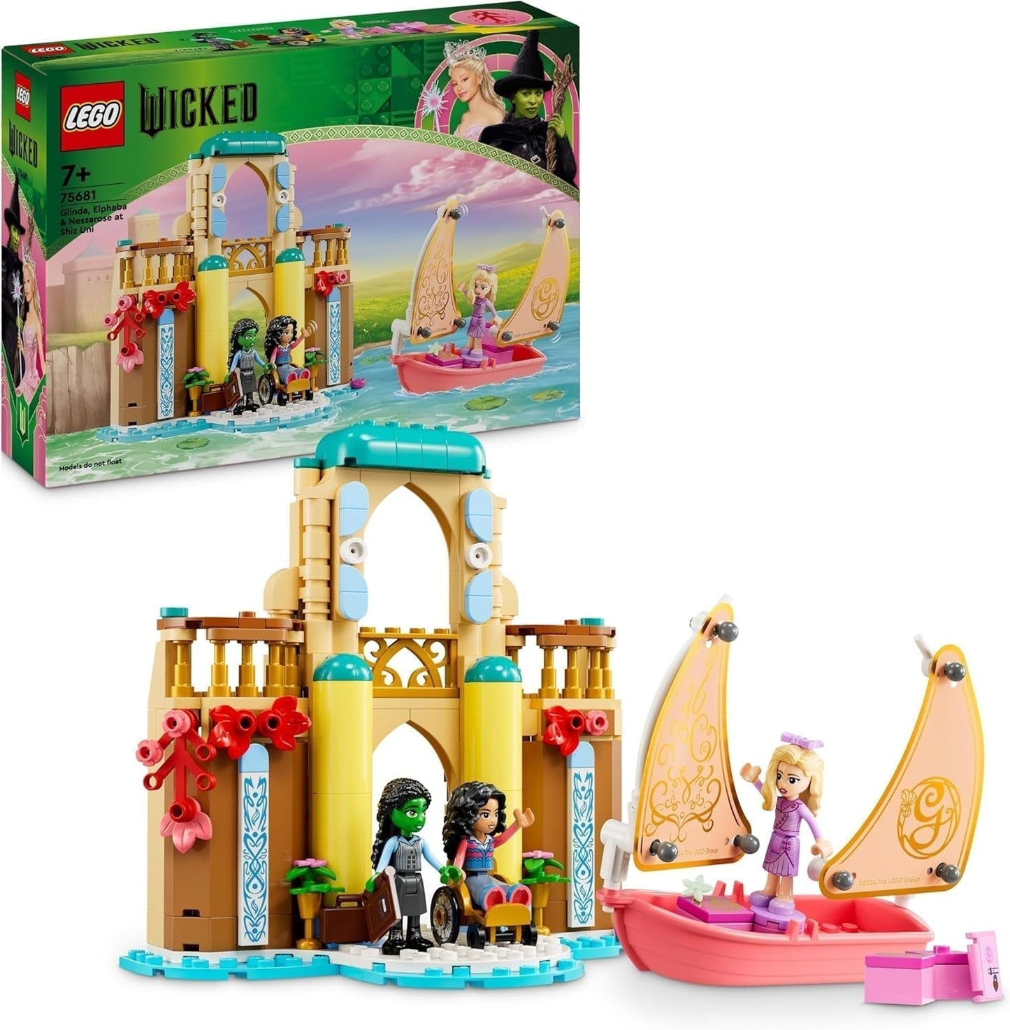 LEGO Wicked Glinda, Elphaba y Nessarose en la Universidad de Shiz Velero y 3 figuras Barco de juguete Regalo para niñas y niños de 7 años Amantes de las casas de muñecas 75681 Juegos de construcción Besuche den LEGO-Store Default Title