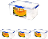 Tarro para almacenamiento de alimentos KLIP IT System | 9,67 litros | tarro de almacenamiento apilable y hermético con tapa, apto para frigorífico/congelador | Plástico sin BPA | clips azules | 1 pieza (paquete de 4) cajas de almacenamiento de alimentos Naty Shop Título predeterminado