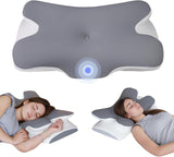Almohada de espuma viscoelástica Almohada para el cuello Almohada ortopédica: diseño ergonómico Forma hueca para personas que duermen de lado, boca arriba y boca abajo Almohadas ortopédicas cervicales grises Título predeterminado de la tienda Naty