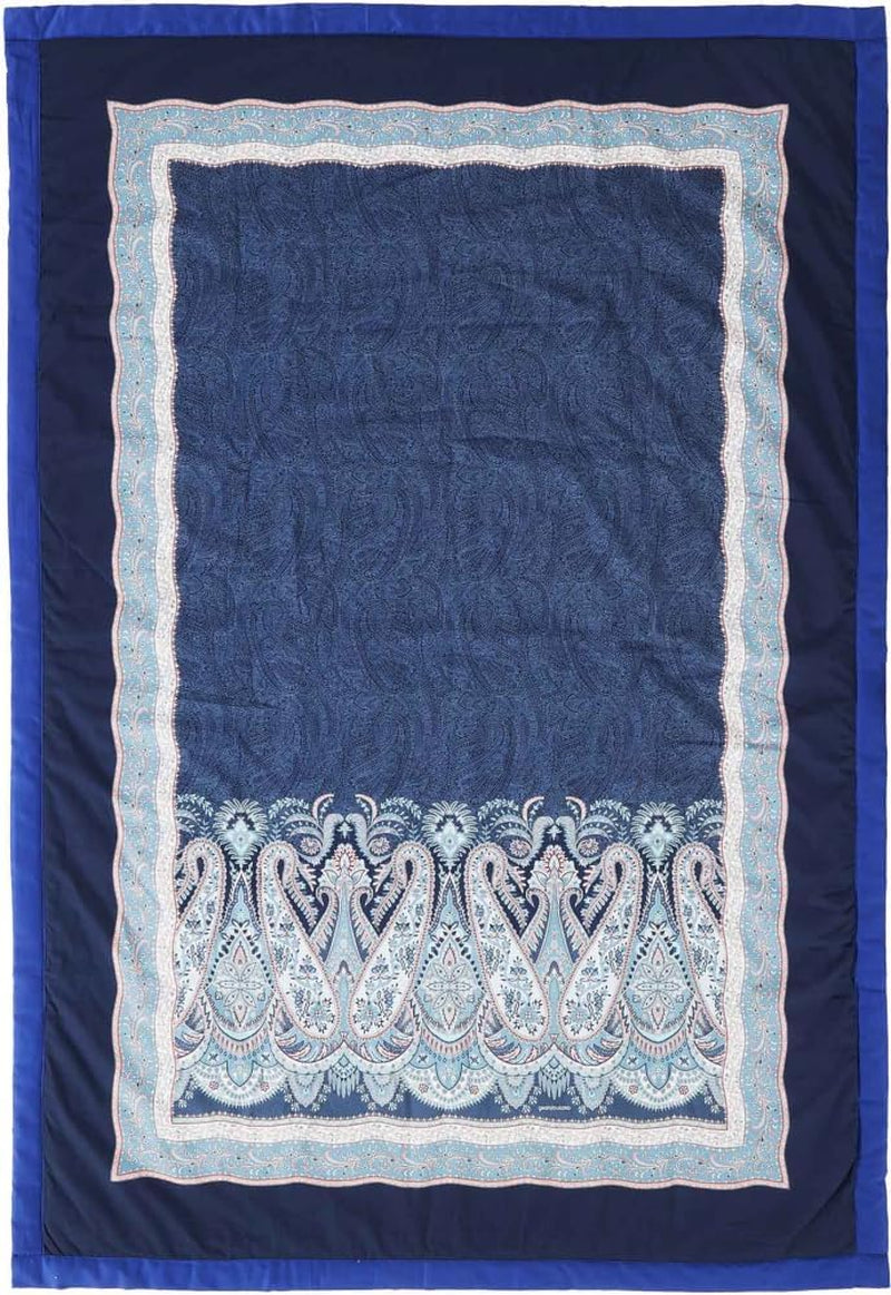 BASSETTI algodón cuadros SABBIONETA color AZUL B3 medida 135X190 Edredones y edredones Naty Shop Azul 135X190