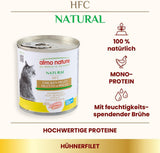 Almo Nature HFC Natural - Comida húmeda para gatos adultos - Filete de pollo - 280g, paquete de 12