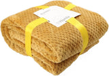 HOMLA Noah Manta decorativa suave - acogedora manta de fibra de poliéster para el hogar manta mullida para sofá cama - 150 X 200 cm estampado de granos de arroz color mostaza Camas y mantas Besuche den HOMLA-Store