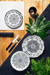 Excelsa Boheme Noir Juego de platos, 18 piezas, Porcelana, Schwarz