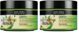 John Frieda - Mascarilla / Tratamiento Deep Cleanse & Repair - Contenido: 250 ml - Con aceite de semilla de cáñamo + aguacate nutritivo - Mascarilla capilar calmante para cabello dañado Naty Shop mascarilla capilar 250 ml (pack de 2)
