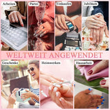 Kit de 360 ​​Piezas de Uñas Postizas - Uñas Postizas Degradadas Cortas, Color Rosa Desnudo y Blanco - Pegamento Cuadrado en Uñas Postizas - Uñas Autoadhesivas Brillantes de Cobertura Completa para Mujeres y Niñas (Cuadrado)