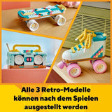 LEGO Creator Patín de Ruedas 3 en 1 para Niñas y Niños con Mini Patineta y Boombox, Decoración Retro para Dormitorio, Regalo de Cumpleaños para Niños de 8 Años 31148 Juegos de Construcción Besuche den LEGO-Store