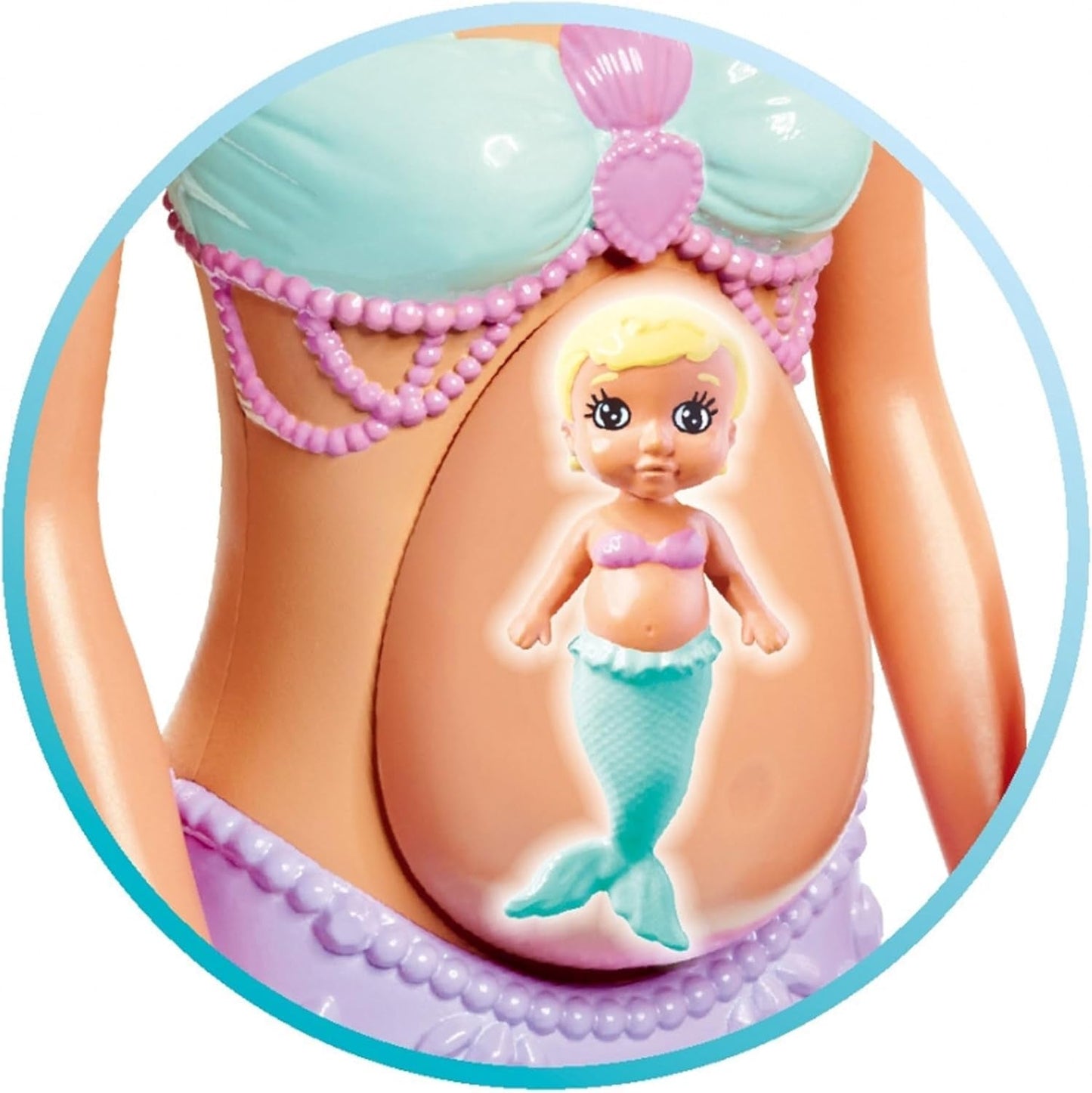 Simba 105733524 - Steffi Love Mermaid Family, Muñeca Sirena Embarazada con Kevin como Sirena, con Cuna, Muñecas Disfraces 29cm, Muñecas de Juego, para Muñecas Mayores de 3 Años Naty Shop
