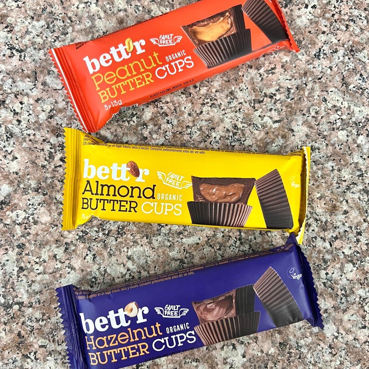 Ranúnculos de avellana orgánicos sin culpa de Bett'r. 100% vegano, sin gluten y sin lactosa - 12 x 39 g