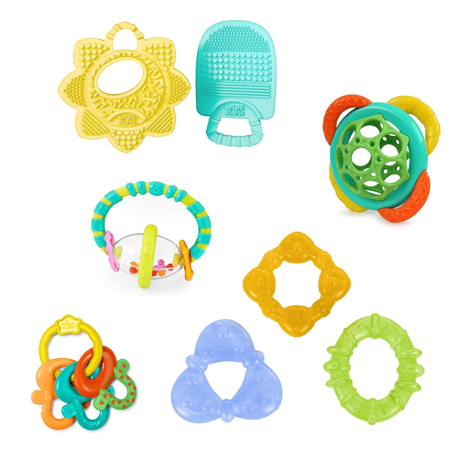 Bright Starts Little Shakers Set de regalo de 6 piezas - Sonajeros y mordedores para bebés Sin BPA Fácil de atrapar Unisex Recién nacido+