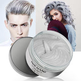 Color de cabello temporal, tono de cabello para peinar para hombres y mujeres, pomada natural para el cabello, cera para teñir el cabello para fiestas, cosplay y Halloween, 4.23 oz (gris plateado) Naty Shop Tinte para el cabello gris