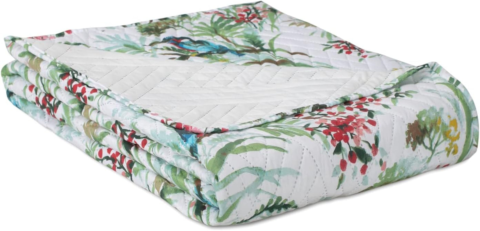 Ameliahome Colcha Colcha 260X280 Cm Acolchado De Doble Cara De Fácil Cuidado Estampado De Plantas Estampado De Pájaros Kingfisher Multicolor Camas Y Mantas Besuche den AmeliaHome-Store
