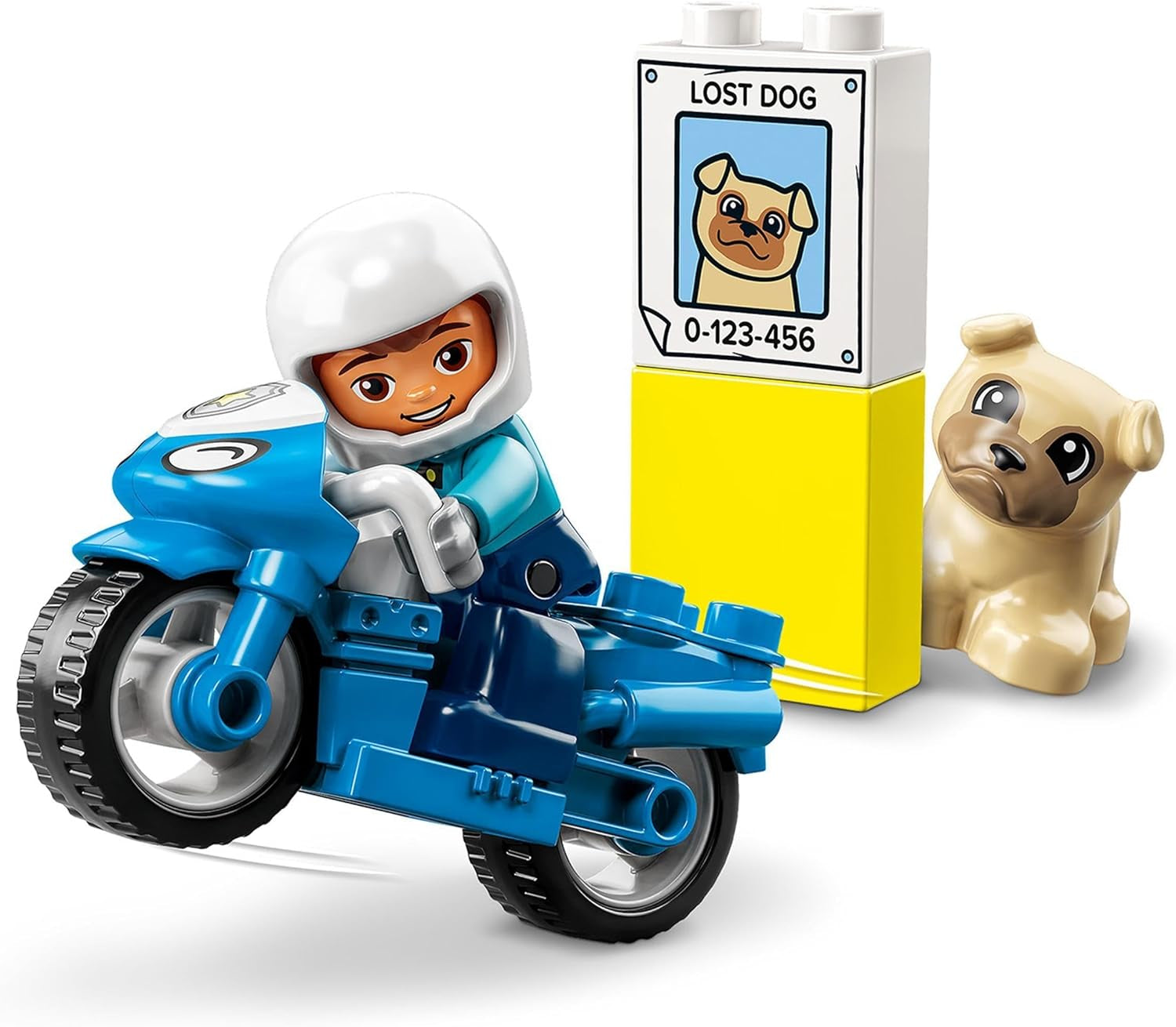 LEGO 10967 DUPLO Moto de policía, Juguete de policía para niños pequeños a partir de 2 años, Juguete ideal para la motricidad de bebés, Moto de juguete Juegos de construcción Besuche den LEGO-Store