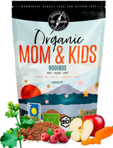 VITSTORM® BIO TEE Mom & Kids - Té para mujeres y lactancia - Rooibos, manzana, hinojo, melisa, alquimilla, fresa - Té relajante - Afrutado y delicioso - Sin cafeína - Té de hierbas 100 g