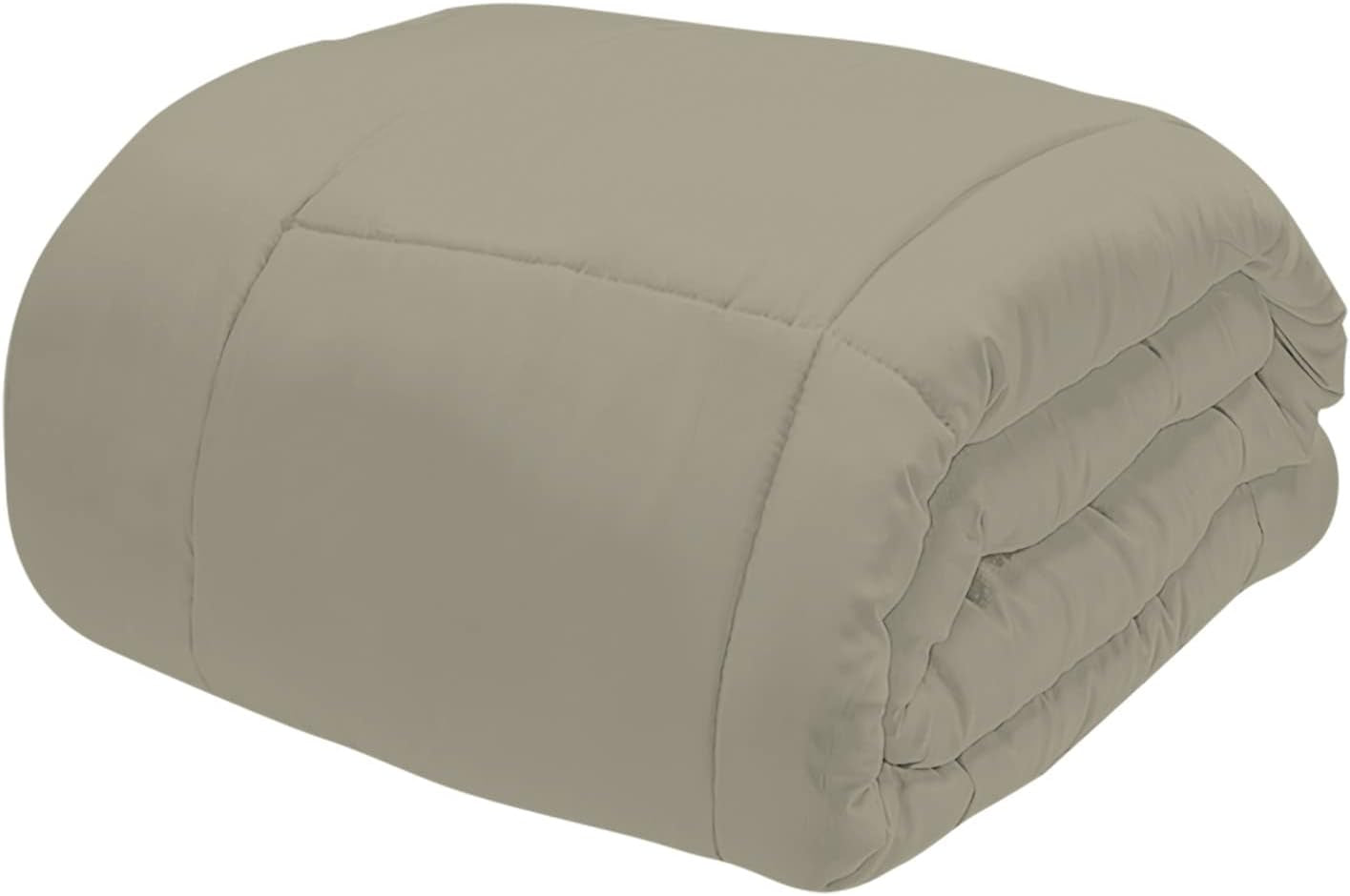 Ropa De Cama Italiana, Edredón De Invierno, Taupe/Crema, 250X200Cm Edredones y edredones Naty Shop