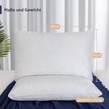 EGO HOME Almohada viscoelástica 40x80 cm con viscoelástica triturada - Almohada cervical ergonómica y transpirable para personas que duermen de lado, boca arriba o boca abajo - Certificado Oeko-Tex - Funda lavable