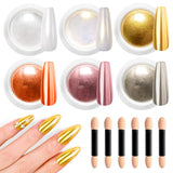BISHENGYF Polvo de uñas cromado de oro rosaNeue Upgrade Grosse Kapazitä Chrom PulverSuper-Spiegeleffekt Metall Mirror Chrome Powder -Neon Glassy Pearl Effect Glitter Nagelkunst Pulver para salón de bricolaje