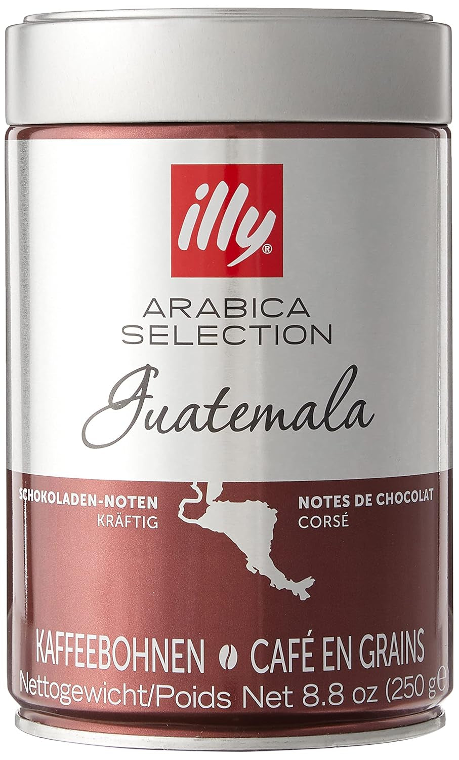 Granos de café illy, selección de granos de café Arábica, Guatemala, paquete de 6 (6 x 250 g)