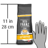 DER-FRANZ Kaffee Crema, Intensidad 4/5, 100% Arábica, ganze Kaffeebohnen, 3 x 500 g
