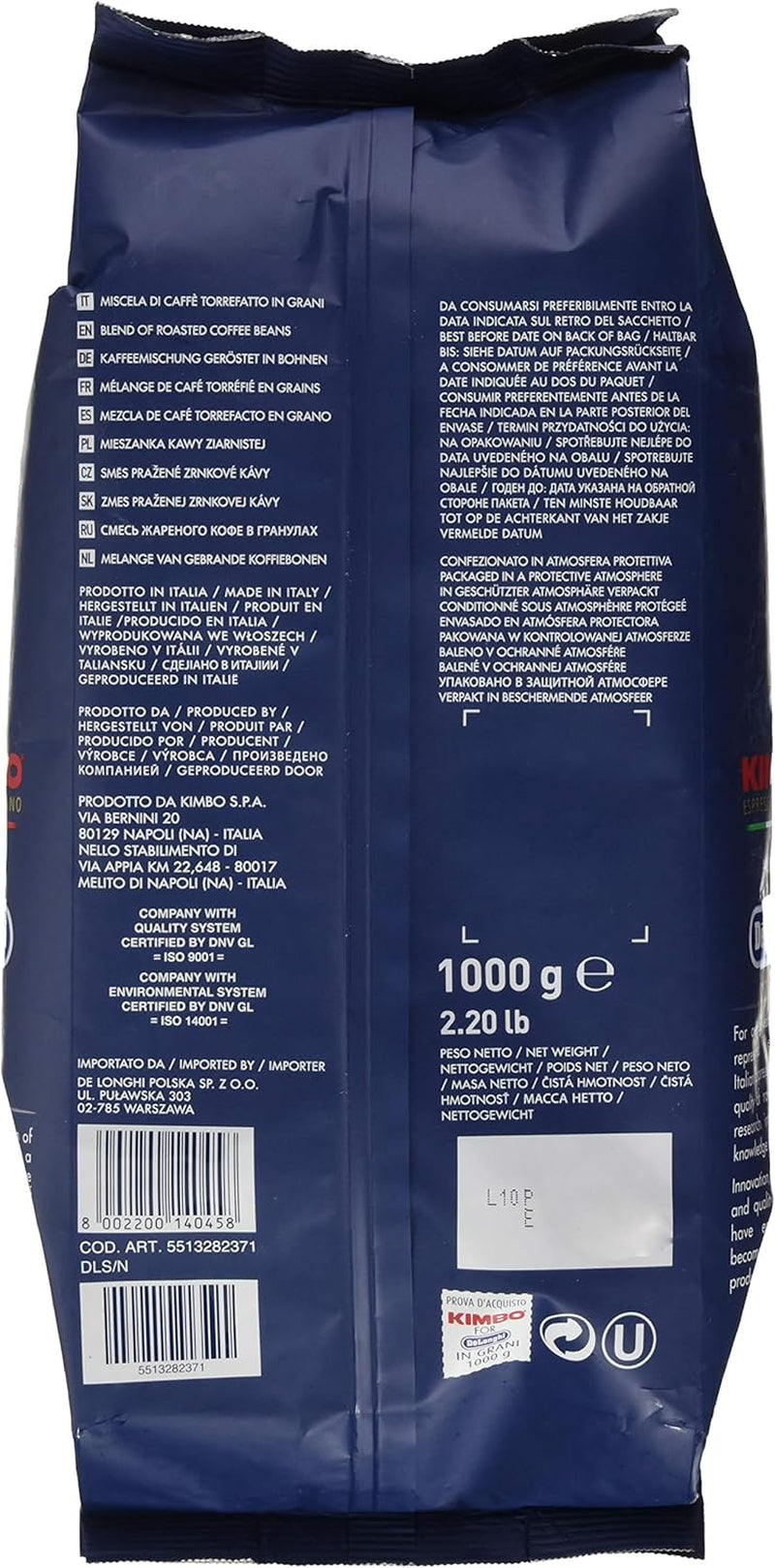 De'Longhi Caffe Classic (Grani) Café tostado Kimbo en granos / 1kg