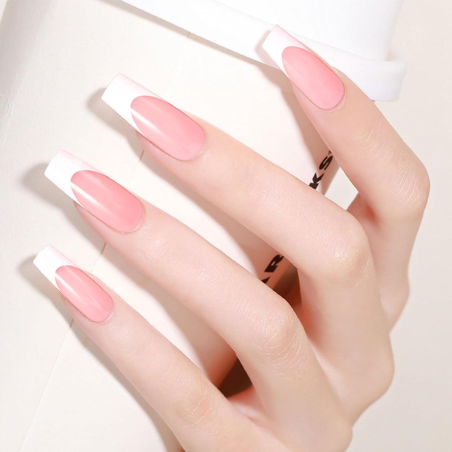 360 piezas de uñas artificiales, uñas francesas, uñas postizas rectangulares medianas, uñas postizas naturales, puntas de uñas postizas DIY con lima de uñas, uñas postizas para damas y mujeres