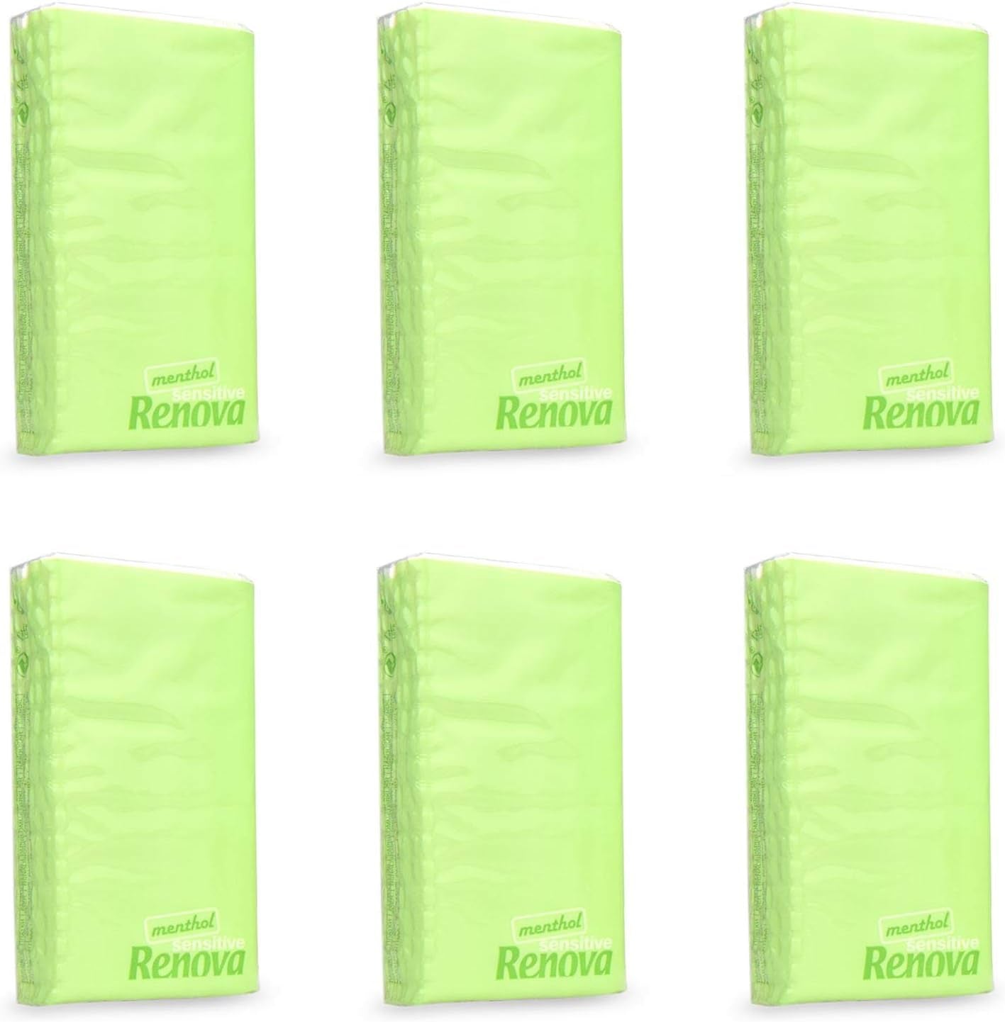 Pocket Tissues Renova SENSITIVE MENTHOL 6 Pack Regular Blanco 1 pieza (Paquete de 6)