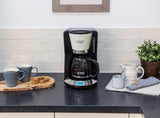 Cafetera Russell Hobbs [Temporizador digital, cabezal de ducha para una extracción y aroma óptimos] Colors+ Creme (1 a 10 tazas, jarra de vidrio de 1,25 L, placa calefactora, 1100 W) Cafetera de filtro 24033-56
