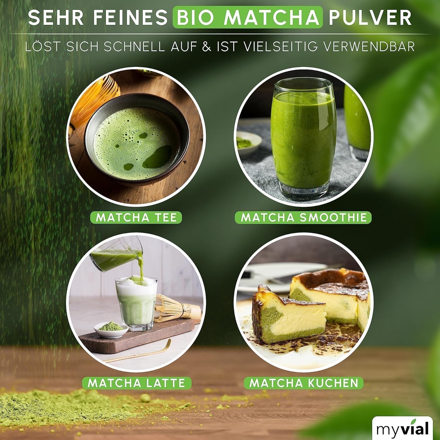 Té Matcha orgánico en polvo premium 100 g Té verde de la más alta calidad de Japón Kagoshima - Perfecto para batidos Matcha Latte Té verde japonés Vegano Sin aditivos Envase sin plástico