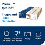 Servilleta dispensadora Tork Xpressnap extra suave Nature N4, premium, 1/2 x 2 capas, 21,3 cm x 16,5 cm, 8 × 1000 servilletas, 12880
