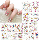 Lindas pegatinas de uñas para niños 20 hojas 3D pegatinas de uñas que brillan en la oscuridad flores coloridas decoraciones de uñas pegatinas autoadhesivas accesorios de decoración DIY