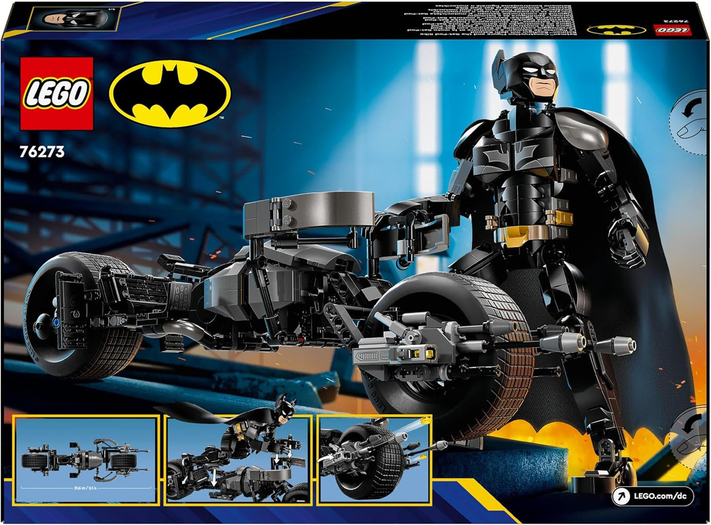 LEGO DC Batman: Bloques de construcción Batman con Batpod, juguete de película de superhéroes, set de juego de aventuras para niños, regalo para niños y niñas 76273 Juegos de construcción Besuche den LEGO-Store