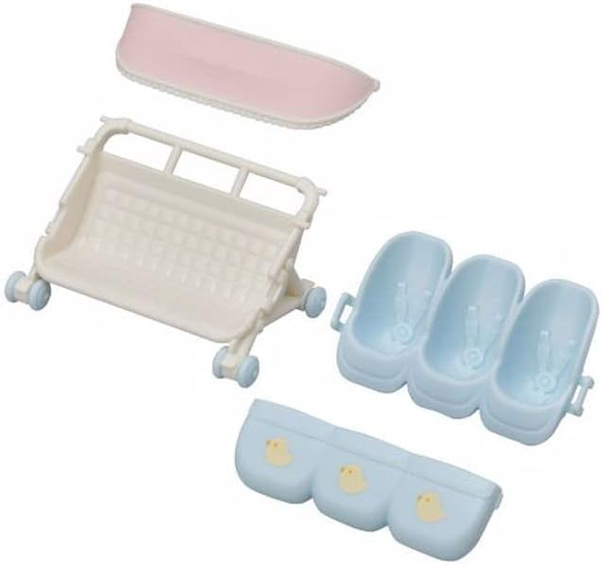 Sylvanian Families L5533 Cochecito Trillizos - Playset Casa de Muñecas Naty Shop Muñecas
