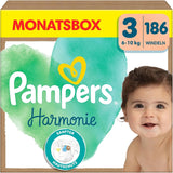 Pañales Pampers Harmony talla 1, 180 pañales, 2kg-5kg, protección suave para la piel con protección 100% Pampers