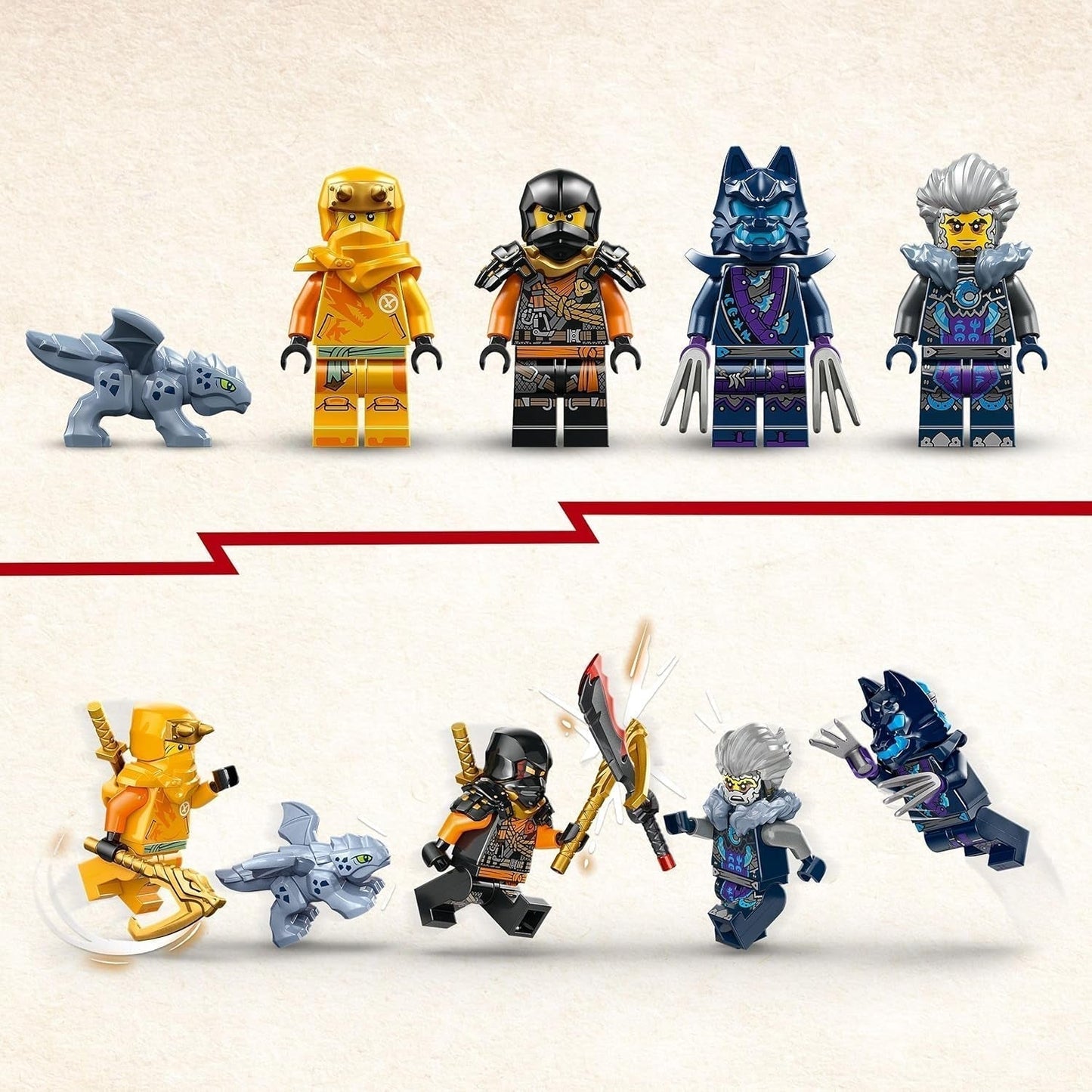 LEGO NINJAGO Buggy todoterreno ninja de Arin, juguete ninja con coche, dragón y 4 minifiguras, set de aventura modelo Buggy para niños, regalo de cumpleaños para niños y niñas de 7 años 71811 Juegos de construcción Beuche den LEGO-Store