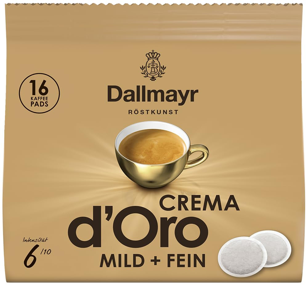 Crema d'Oro suave y fina Pads (16 Kaffee Pads) (Packung mit 4)