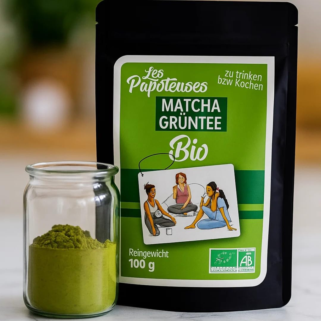 | Matcha orgánico en polvo 100 g | Té verde Matcha en polvo grado ceremonial | 100% natural y de primera calidad | Té desintoxicante | Compatible con set Matcha, tallo, cuenco y vaso.