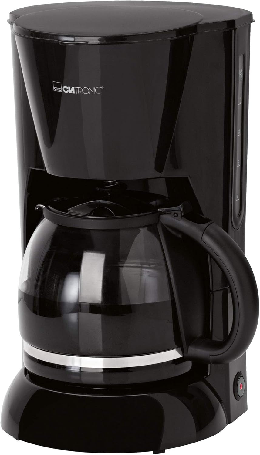 Máquina de café expreso Clatronic® | Cafetera espresso automática para 12-14 tazas (aprox. 1,5 litros) | Cafetera espresso con filtro y sistema antigoteo | 900W | Cafetera espresso KA 3473 Negra