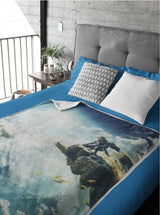 Manta sherpa zelda - sky totk - 100 x 150 cm - producto con licencia oficial, verde, camas y mantas twin hÃ”MADICT