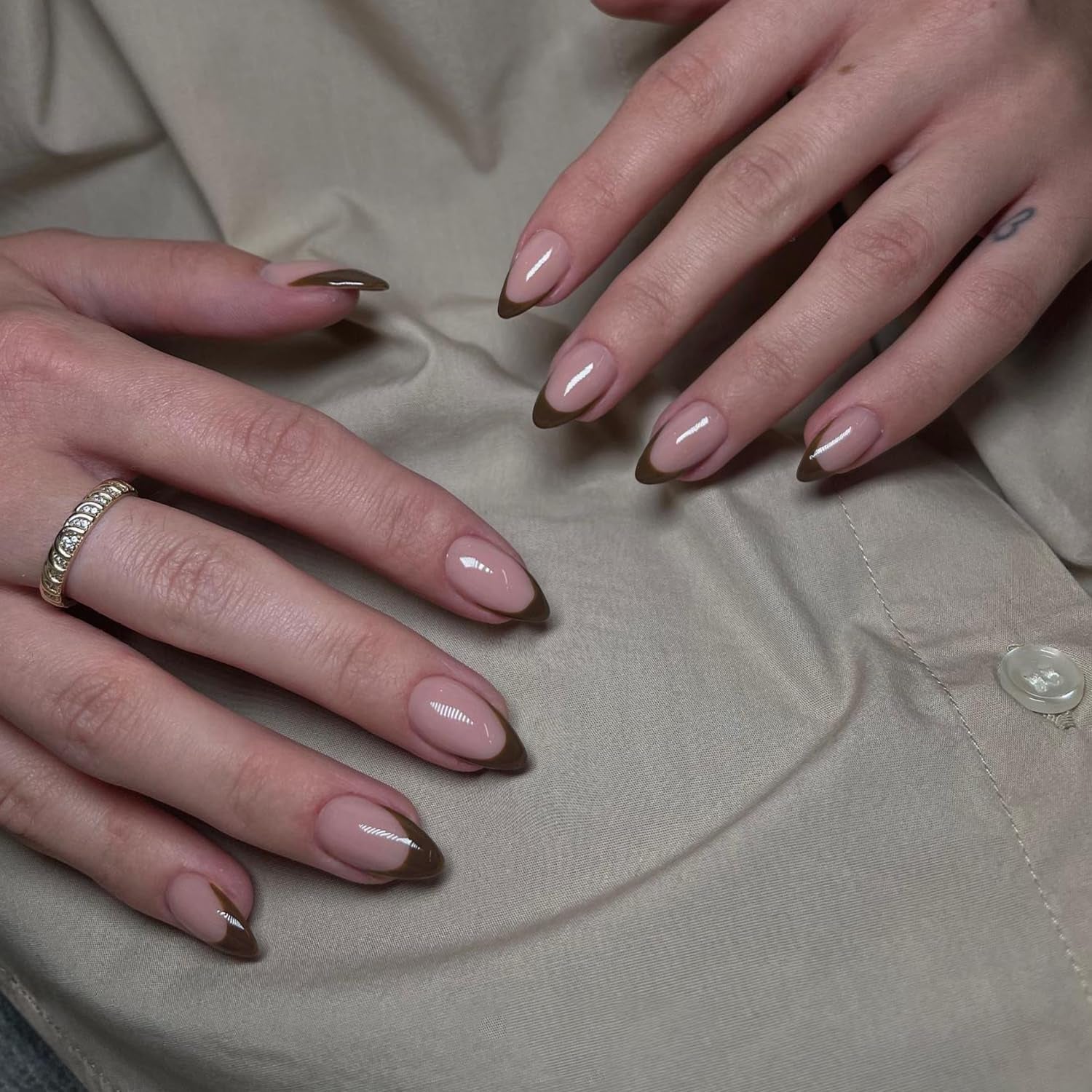 Puntas francesas largas, pegamento con purpurina dorada en uñas cuadradas largas, juego de uñas postizas con punta francesa y purpurina, uñas artificiales cuadradas para mujer, 24 Uds.