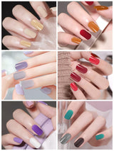 EBANKU 576 uñas cortas con pegamento para uñas, 12 colores de uñas artificiales cortas mate, 8 uñas artificiales cortas brillantes, 4 uñas artificiales con purpurina