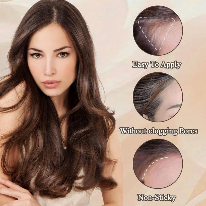 2 Piezas de Polvo de Rayita Marrón Oscuro, Polvo de Rayita, Corrector de Rayita, Lápices de Color de Cabello con Peine, Herramienta para Cobertura de Cabello Gris para Mujeres y Hombres (40 g, Marrón Oscuro) Naty Shop Tinte para el Cabello