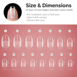 Modelones Puntas de Uñas 510 Piezas - Juego de Puntas de Uñas de Cobertura Completa, Juego de Puntas de Gel, Puntas de Uñas de Resina PMMA Prepulidas, Uñas Artificiales para Pegamento en Nail Art DIY, Squoval Corto