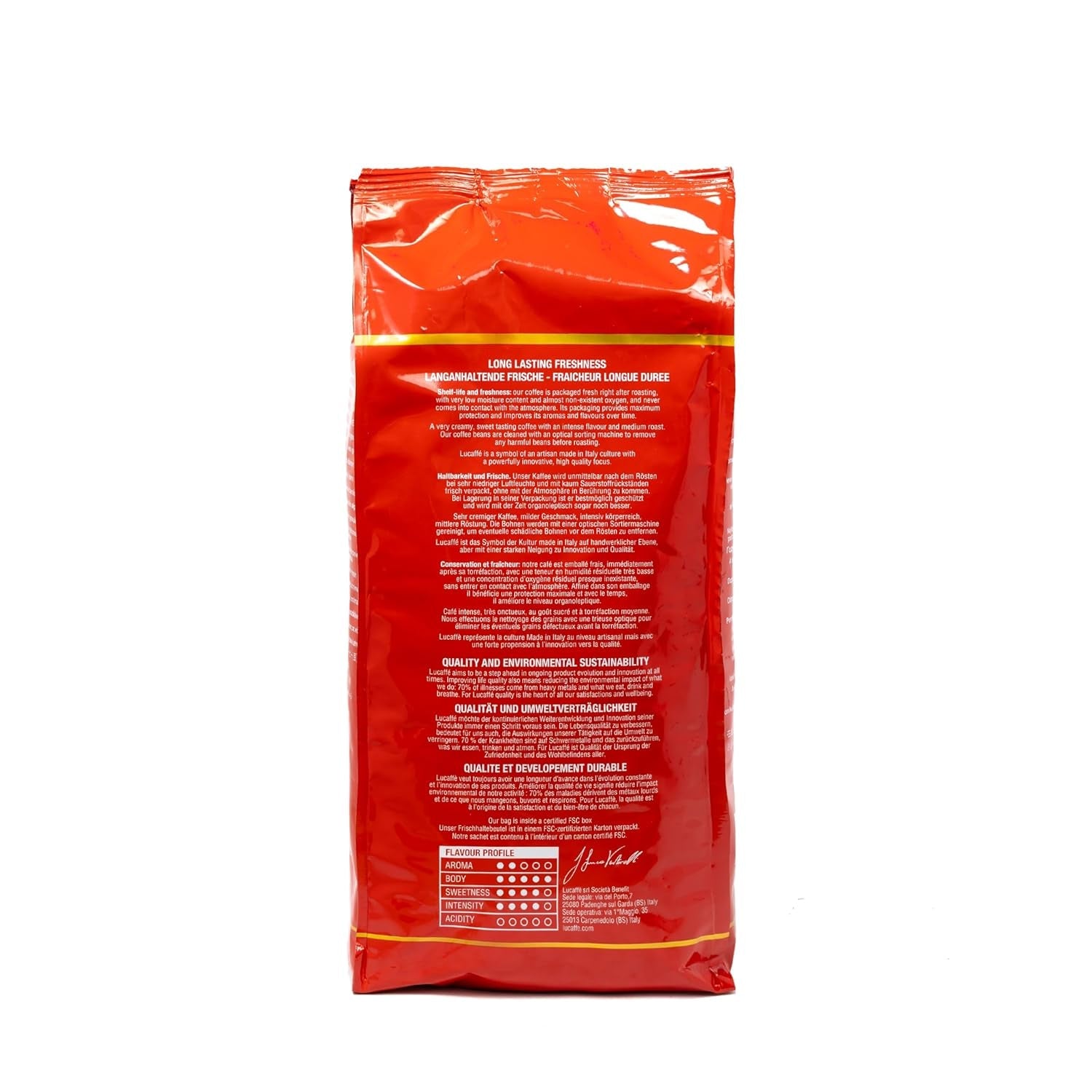 Lucaffé - Kaffeebohnen Mamá Lucía, 1 kg | Café aus ganzen Bohnen para crema Espresso | Helle Röstung | Intensivo y cremiger Gesmack